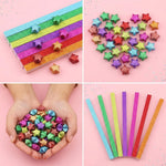 HASTHIP 520 Origami Star Paper Strips in 7 Flash Diamond Colors for DIY Crafts and Decor