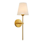 HASTHIP® Wall Lights, Classic Brushed Brass Sconces Wall Lighting, Hardwired Bathroom Vanity Light Fixture with Fabric Shade for Bedroom Living Room Hallway Kitchen, Gold