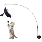 HASTHIP® Cat Toys, Cat Teaser Toy with Bell, Fixable Cat Interactive Toys with Suction Cup, Elastic Toys for Kittens, Persian Cat Toys and Feather Toys, Funny Cat Playing Toys for Indoor