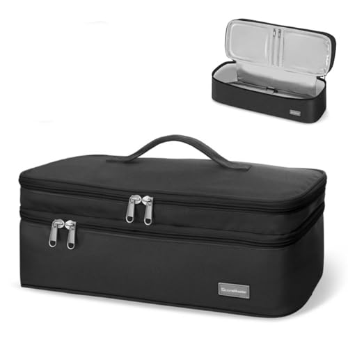 HASTHIP® Travel Storage Bag Compatible with Dyson Airwrap, Shark Flexstyle, Revlon Hair Dryer, Double Layer Portable Carrying Case with Organizer, Waterproof Protective Pouch for Hair Styling Tools