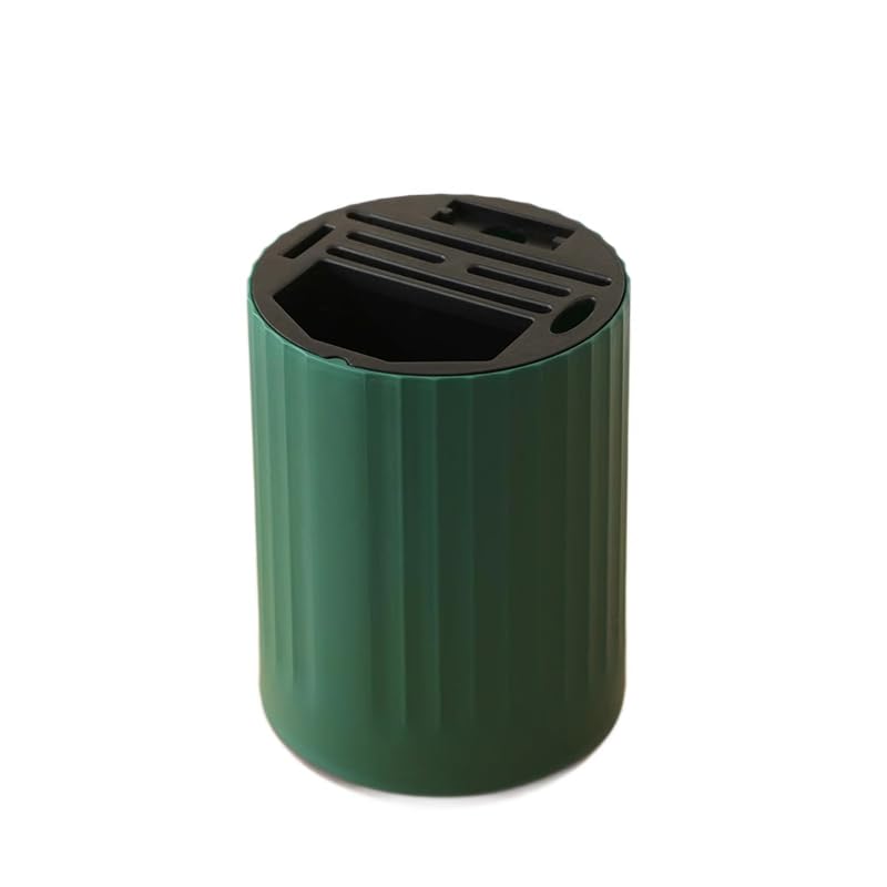 HASTHIP® 360° Rotating Holder, Easy-to-Clean Large-Capacity Plastic Block & Utensil Organizer, Space-Saving Kitchen and Chopsticks Holder-Darkgreen