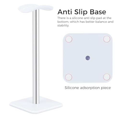 HASTHIP® Headphone Stand Desktop Headset Holder for Gaming, Universal Aluminum Headphone Stand with Solid Base, Earphone Organizer for PC Gamer Accessories, Compatible with AirPods Max, Beats, Bose,