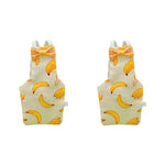 HASTHIP® 2-Pack Small Parrot & Budgie Flight Suits with Adorable Bow and Banana Prints, Lightweight Comfortable Bird Apparel with Elastic Straps, Washable Reusable Design