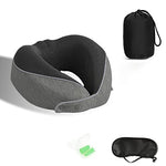 HASTHIP® Travel Neck Pillow,Memory Foam U-Shape Cushion,Adjustable Ergonomic Support for Head and Neck Foldable Airplane Pillow for Sleeping Portable Office Nap
