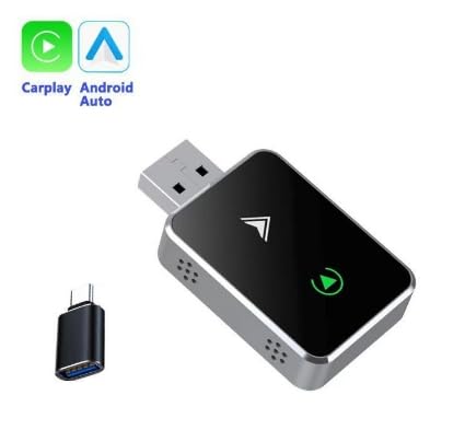 HASTHIP® Wireless Carplay Adapter, Android Auto Adpater for All Cars with Bluetooth 5.2 & 5.8GHz