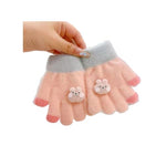 HASTHIP® Guantes de invierno para niños, guantes cálidos de punto, antideslizantes y cómodos para actividades al aire libre, escuela y deporte