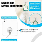 HASTHIP Self Adhesive Wall Hooks for Bathroom and Kitchen with 20 Pack 22lb Load | Transparent Plastic and Metal Design