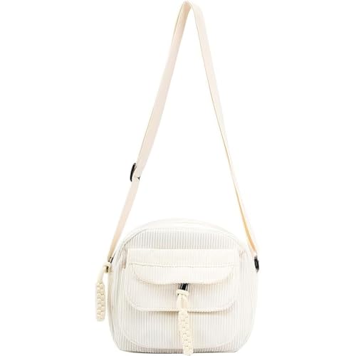 HASTHIP® Small Cute Corduroy Crossbody Bag for Women, Trendy Shoulder Purse Handbag, Lightweight Mini Messenger Bag with Adjustable Strap, Travel Phone Wallet