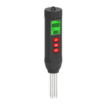 HASTHIP® 3-in-1 Digital Soil Tester, EC/Temperature/Humidity Meter with Detachable Probe, Portable Soil Moisture pH Light Tester for Garden Lawn Farm Greenhouse Planting - Black