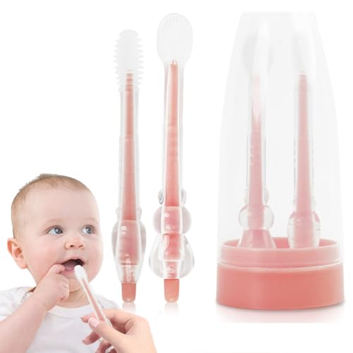 HASTHIP® y Oral Cleaning Brush 2Pcs Baby Toothbrush Tongue Brus