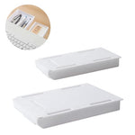 HASTHIP® 2 Pack Under Desk Drawer Organizer White Plastic Slide Out Storage Box