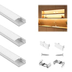 HASTHIP® 3 Pack 3.3ft Aluminum LED Channel with Diffused Cover, Heat-Dissipating Wall Mount Raceway for Under Cabinet Lighting, Compatible with LED Strips, Easy Install System