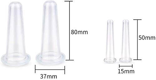 HASTHIP Silicone Cupping Massage Set for Face and Body with Strong Suction | 4pcs Pain Relief Cups