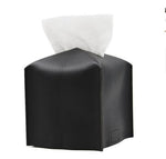 HASTHIP® Tissue Paper Holder, Sleek Textured PU Tissue Paper Dispenser Holder, Modern Minimalist Tissue Paper Case for Living Room, Bedroom, Car, 13.8x13.8x13.5cm
