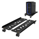 HASTHIP® Adjustable Mobile CPU Stand,Ventilated Mobile Computer Tower Stand with 4 Rolling Caster Wheels,Retractable Desktop PC Tower Under Desk CPU Holder PC Floor Cart Riser for Gamers Students