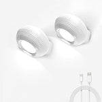 HASTHIP® 2Pcs Rechargeable LED Night Light, USB Magnetic Wall Lamp, 3 Color Dimmable Eye-Caring Bedside Lamp, Touch Control, Portable Reading Light for Kids Bedroom Nursery Wardrobe