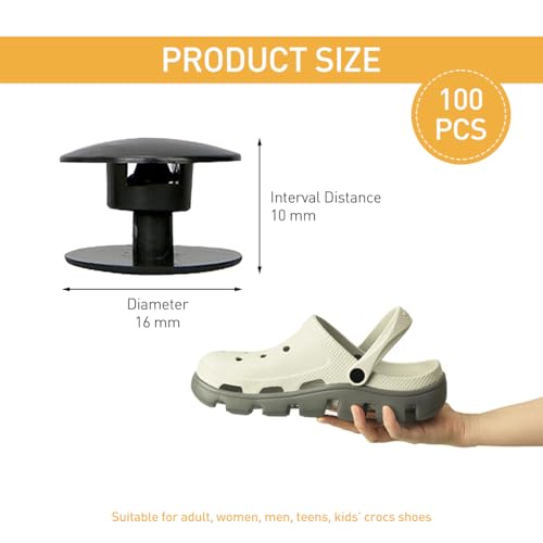 HASTHIP® 100Pcs Replacement Rivets for Crocs Shoes Strap Repair for Crocs Rivet Replacements Shoe Backstrap Repair Fastener Button Crocs Shoes Repair Fastener Buttons