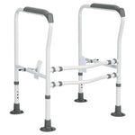 HASTHIP® Toilet Safety Rail,Adjustable Height & Width,Carbon Steel Bathroom Safety Frame with Suction Cup No Drill Toilet Support for Seniors Elderly & Disabled Handicap Grab Bar Assist Rails