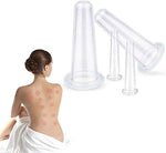 HASTHIP Silicone Cupping Massage Set for Face and Body with Strong Suction | 4pcs Pain Relief Cups