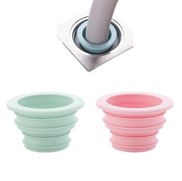HASTHIP® 2X Plastic Deodorant Sealing Plug for Kitchen, Bathroom, Floor Drain, Universal Anti-Odor Drain Stopper, Waterproof Sink Pipe Cover, Laundry Room Sewer Seal Blocker, Insect-Proof Silicone Tu