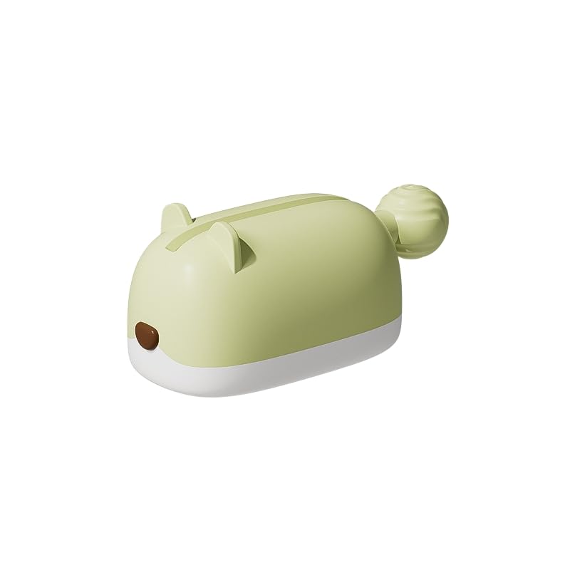 HASTHIP® Toothpaste Squeezer, Cartoon Hamster Design Tube Squeezer and Roller with Tail-Shaped Knob, Self Adhesive Backing, Decorative Bathroom Counter Toothpaste Dispenser