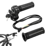 HASTHIP® STHIRA Juego de puños para Manillar de Bicicleta eléctrica con Acelerador y Cerradura integrada, puños Izquierdo y Derecho con arnés de Cables para e‑Bikes