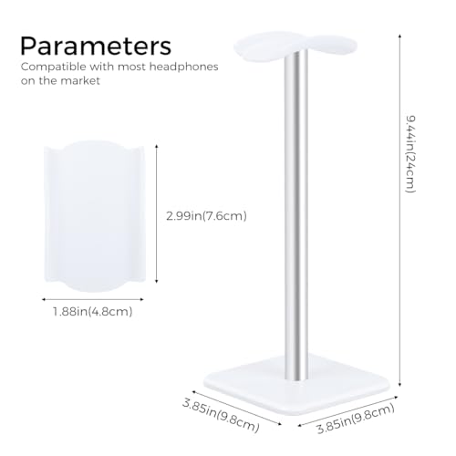 HASTHIP® Headphone Stand Desktop Headset Holder for Gaming, Universal Aluminum Headphone Stand with Solid Base, Earphone Organizer for PC Gamer Accessories, Compatible with AirPods Max, Beats, Bose,