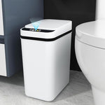 HASTHIP® Smart Touchless 12L Automatic Motion Sensor Trash Can with Lid, Bathroom Kitchen Garbage Bin, Hands-Free Rubbish Waste Basket, Soft Close, White