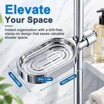 HASTHIP Shower Rail Soap Dish with Twist-On Mount, Drainage Holes and ABS/POM Construction
