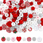 HASTHIP 100-Piece Tartan Plaid Craft Buttons in 35 Assorted Styles, 11–18 mm Resin