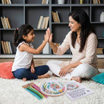HASTHIP Embroidery Kit with 7.9 Inch PP Hoop, Printed Cotton Canvas and Colorful Threads