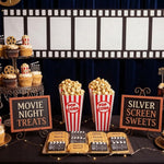 HASTHIP Movie Filmstrip Party Banners with Polyester Fabric, Ribbons and Glue Points for Easy Hanging