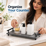 HASTHIP Diatomaceous Earth Sink Caddy, Fast-Drying Dark Grey Tray for Kitchen and Bathroom