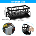 HASTHIP® Sponge Holder for Kitchen Sink, Stainless Steel Sink Caddy with Self Drain Tray, Rustproof Kitchen Sink Organizer Brush Caddy Sponge Rack for Kitchen Accessories, 23x10x12cm