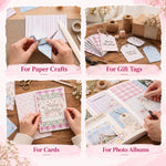 HASTHIP Vintage Stripe Scrapbook Paper, 24 Single-Sided Sheets, 4.1 x 5.8 Inches