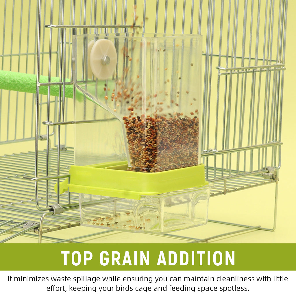 HASTHIP® No Mess Parrot Automatic Feeder Anti-Scattering Bird Feeder for Cage Bird Food Bowl
