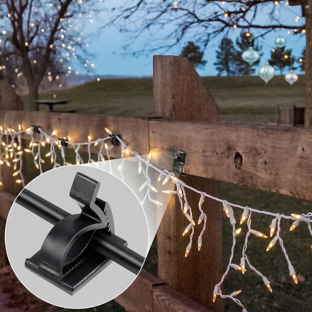 HASTHIP 100-Piece Self-Adhesive Cable Clips with Quick-Release Design, Low-Profile Black Plastic