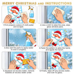HASTHIP Christmas Window Clings, 4 Sheets with 46 Double-Sided Festive Decals for Smooth Glass