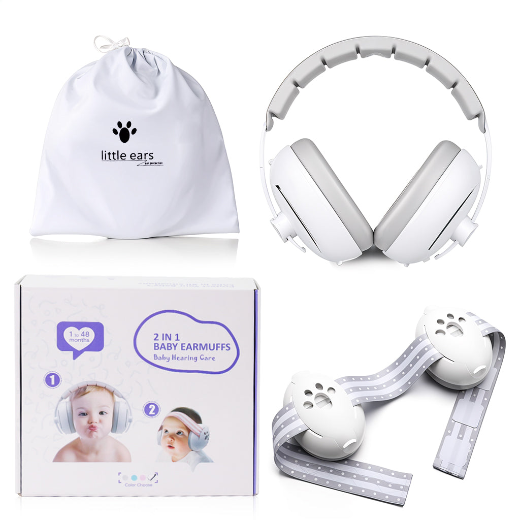HASTHIP® 2-in-1 Baby Ear Muffs Noise Protection, Adjustable Baby Headphones with Stretchy Band,
