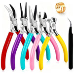 HASTHIP 7pcs Jewelry Pliers Set with Comfortable Grips for Beading and Wire Crafting Projects