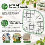 HASTHIP Curved Corner Quilting Ruler in Clear Acrylic, Three Radius Sizes and 45°/90° Markings