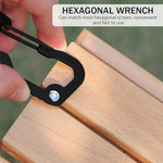 HASTHIP® Proberos 5PCS Black D-Shaped Stainless Steel Carabiner Clips with Bottle Opener, Locking Snap Hooks for Camping, Hiking, Backpack, Outdoor Gear