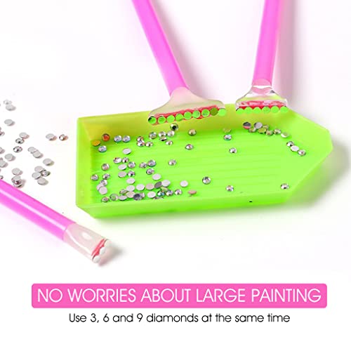 HASTHIP® Diamond Painting Kit Tool 5D Diamond Art Pen Kit with 6 Diamond Painting Pen, 2 Tweezer, 10 Glue Clays, 4 Diamond Tray, 5D Diamond Painting Tool Kits Accessories - 22 Pieces