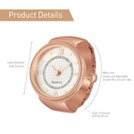 HASTHIP® Ring Watch for Women Stylish Mini Finger Watch for Women Stretchy Band Deluxe Watch Ring with Gift Box Jewellery Accessories Gift for Women, Girls, Wife, Girlfriend - Rose Golden