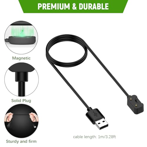 HASTHIP® 3.3Ft/1M USB to Galaxy Fit 3 Charger (1.6'' Display), Replacement Galaxy Fit 3 Smart Watch Charger Cable, Dual Pin Mag-netic Charging Cable for Galaxy Fit 3 Watch Charger