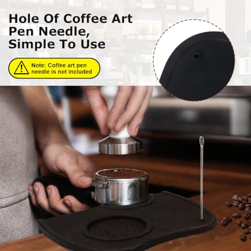 HASTHIP® Silicone Coffee Tamper Mat for Espresso Non-Slip Mat Countertop Protective Pad for Barista & Coffee Accessories, 17.5x12.5x0.6cm