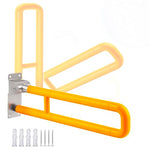 HASTHIP® Folding Grab Bar for Bathroom, 24 Inch Anti-Slip U-Shaped Toilet Handrail, Space Aluminum Wall-Mounted Safety Support Handle
