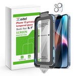 HASTHIP® Privacy Screen Protector foriPhone 15 6.1 inches Tempered Glass Easiest 2-Step Installation Auto-Alignment HD Screen Protector Kit with 2 Pieces Screen Protectors and Accessories