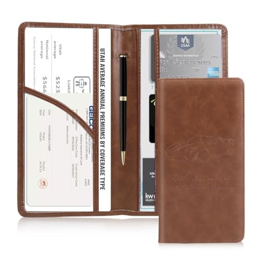 HASTHIP® Car Document Holder Bifold PU Leather Car License