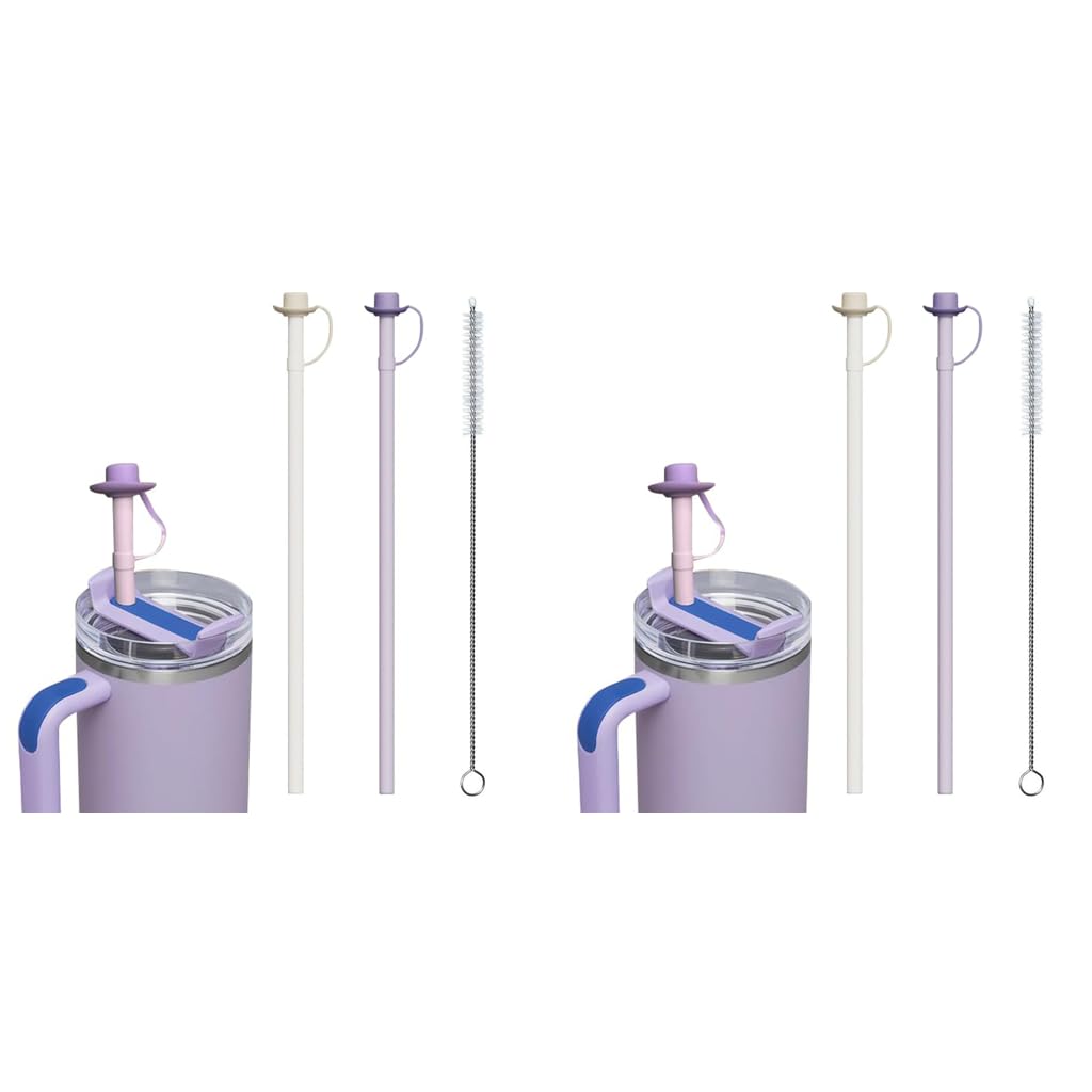 HASTHIP Silicone Straws for Stanley 40 30 oz Cups featuring 12 in length and BPA free caps
